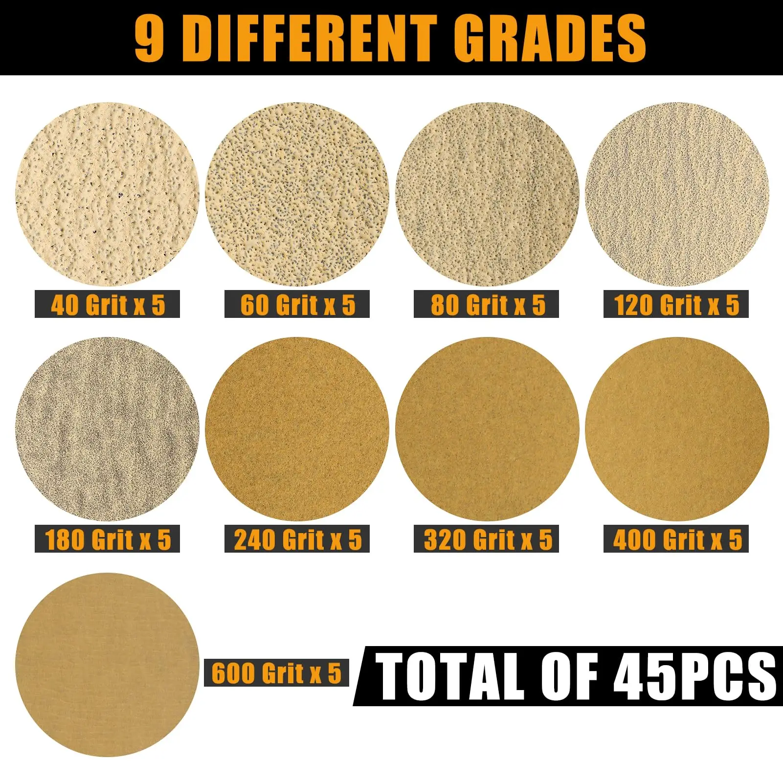 9 Piece Contoured Profile Hand Sanding Block Set With Assorted Convex Concave Shapes