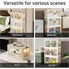 Plastic Storage Bin Stackable Cabinet with Lids and Wheels, 112QT/28Gal Foldable Storage Cabinet, Storage Organizer, Fold 5