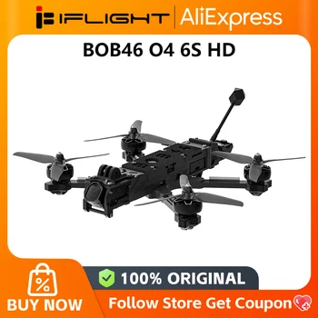 Iflight BOB46 O4 6S HD Freestyle FPV Drone con Batteria Fullsend 6S 1480mAh, Motori XING2 2207 1750KV e Eliche Nazgul F5