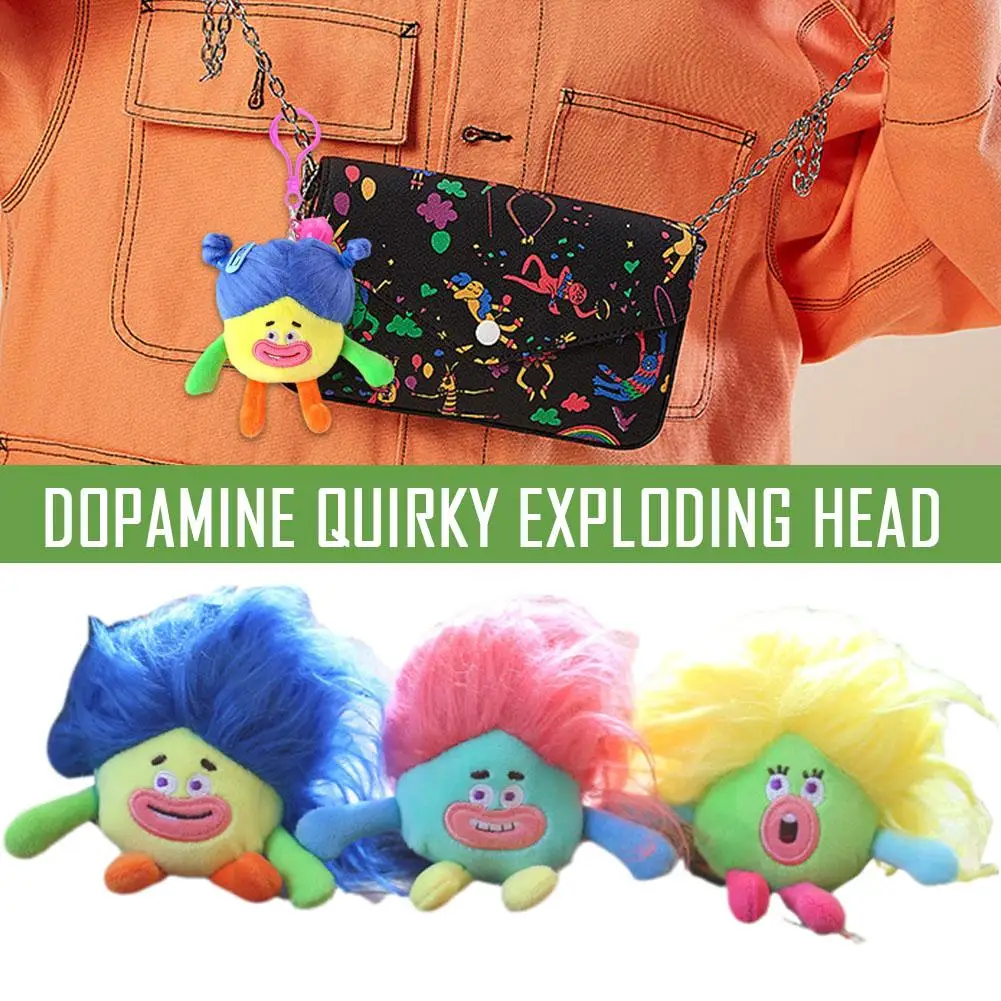 

Kawaii Plush Doll Keychain Pendant Figure Cute Ball Fried Pendant Keyring Bag Cotton Head Doll Couple Pendant V2V7