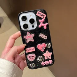 Coque de téléphone transparente souple avec design 3D en forme de cœur et d'étoile - Epoxy, anti-chocs