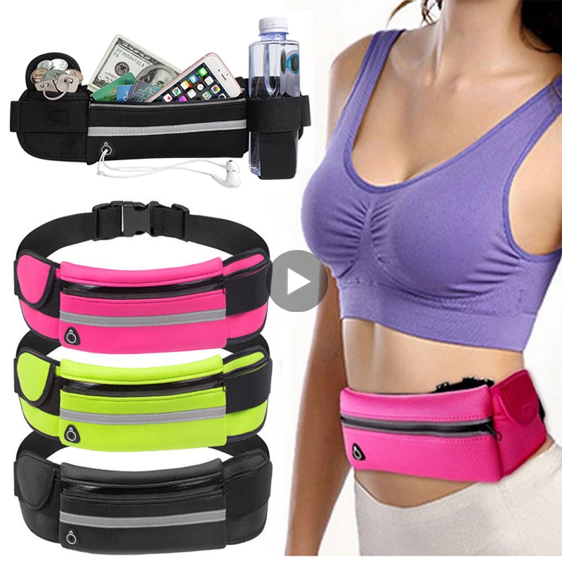 

Sport Running Nylon Waterproof Fanny Waist Bag Pack For Women Men Belt Pouch Belly Male Kangaroo Banana Ladies Hip Bum Waistbag