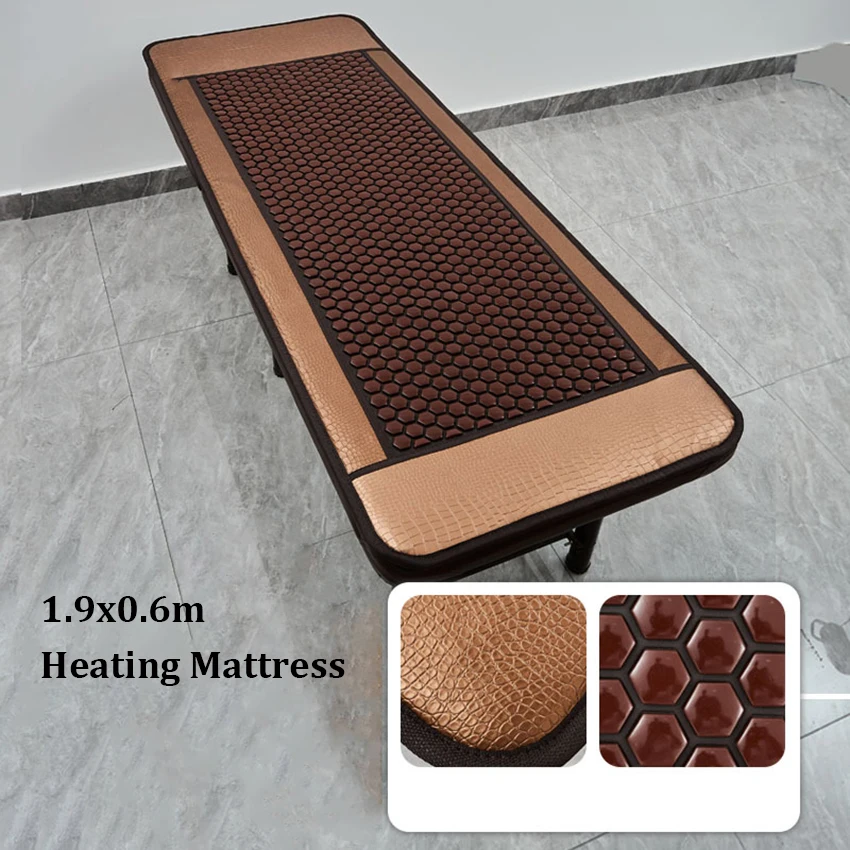 

1.9x0.6m Far Infrared Tourmaline Germanium Stone Heating Pad Electric Hot Stones Heating Therapy Mattress to Relieve Back Pain