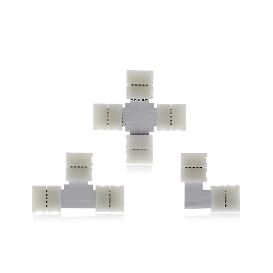 5Pcs 10Mm 8Mm Led Cavo Cavo Connettore 2Pin 4Pin L T X Striscia Connettore Pcb A Forma Di Croce Per 3528 5050 Rgb Led Strip Light