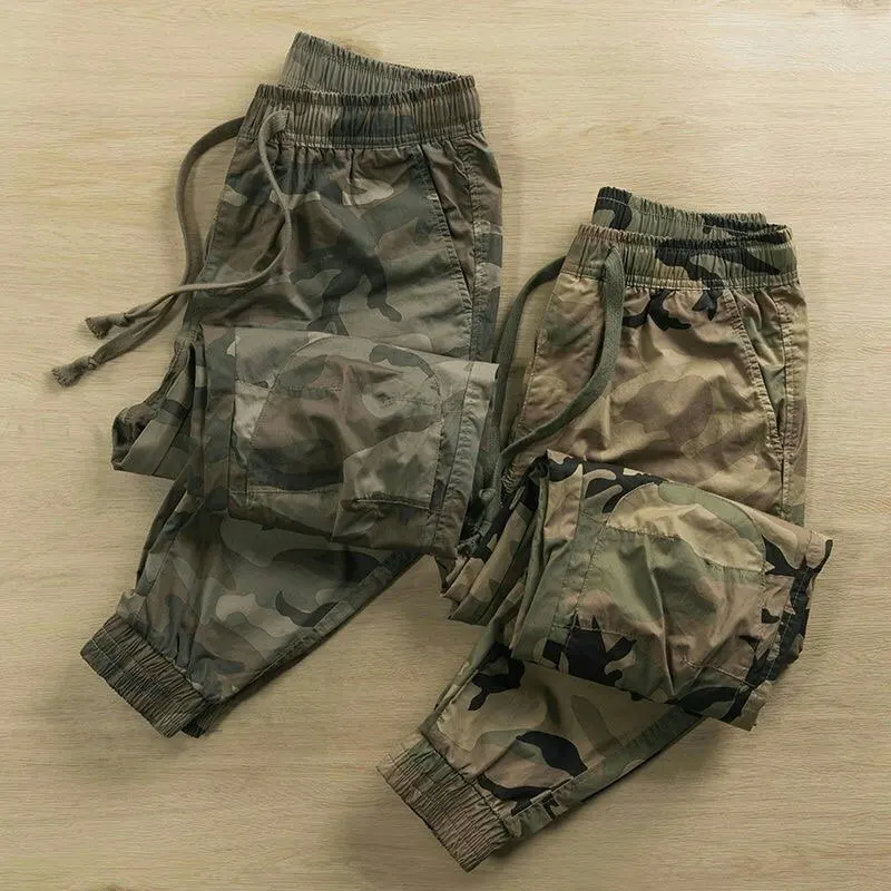 Men's Work Pants Pure Cotton Camouflage Long Trousers Wear Resistant Anti-Heat  Welding Workwear Loose Fit Casual Style
