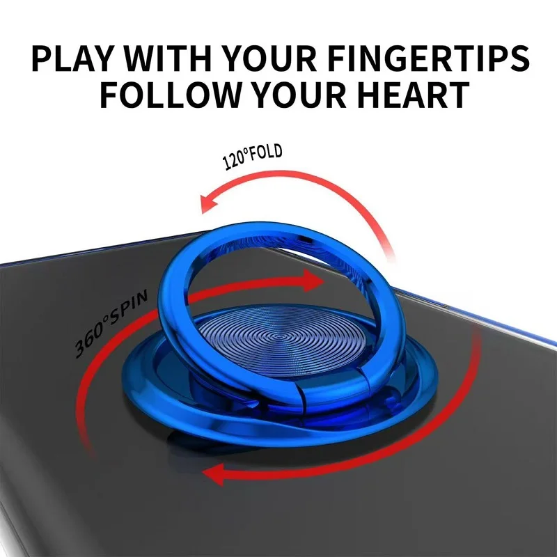 Transparent Soft Back Case with Ring Stand and Clear Cover Protection