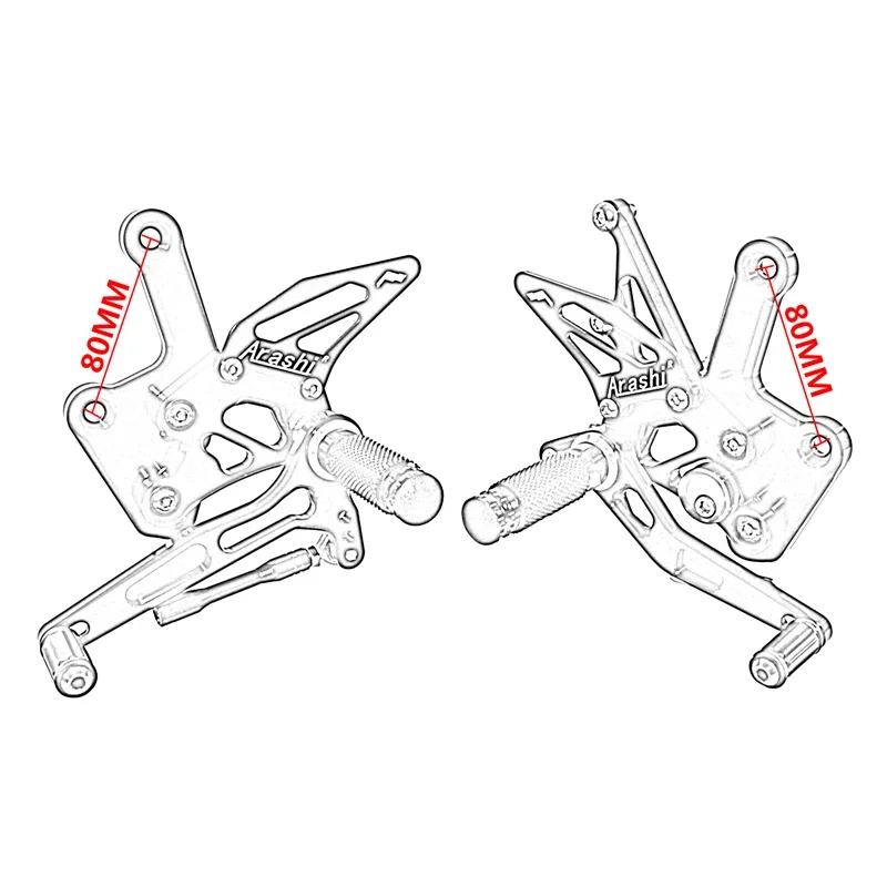 WAASE ZX25R ZX4R ZX4RR Adjustable Rider Rear Sets Rearset