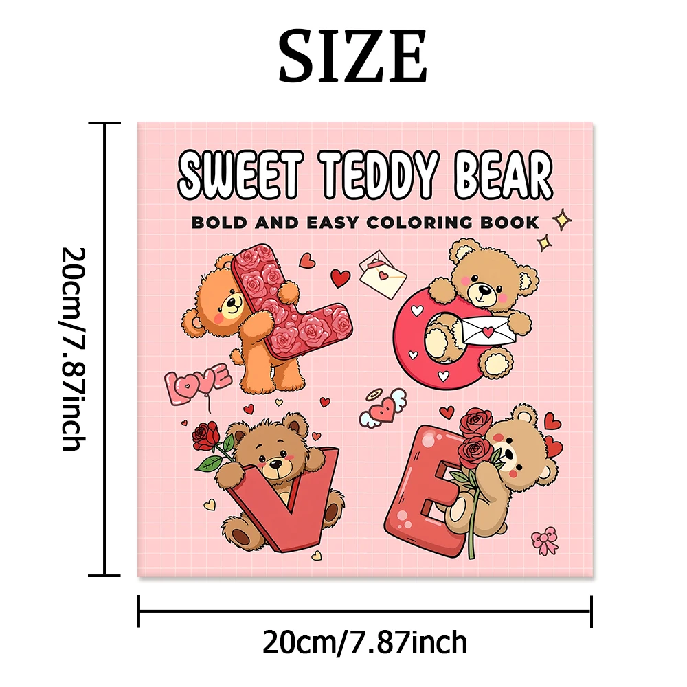 SWEET BEAR Bold-easy Patterns Coloring Book for Adults Cute Drawing Book Perfect Gift for Party and Birthday 2
