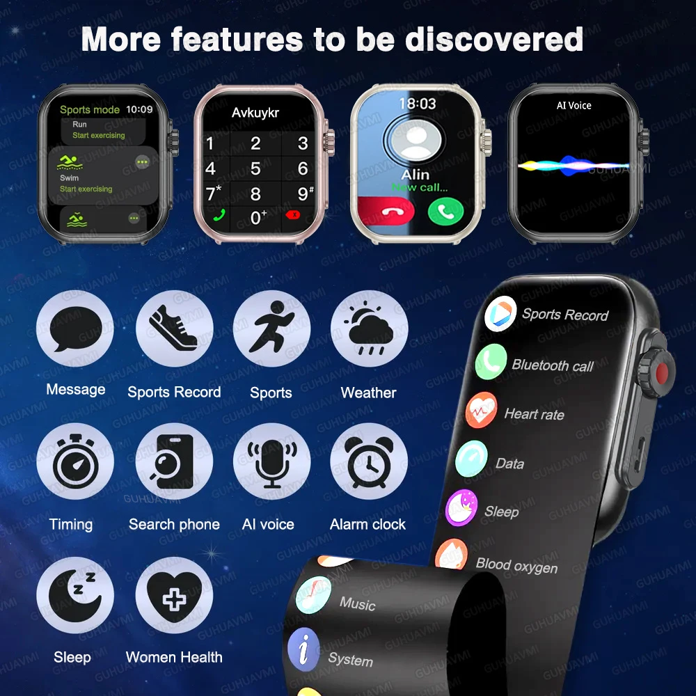 2026 Watch Ultra 2 SE Men Women 1000mAh Battery HD AMOLED Clock Bluetooth Call GPS Sport Waterproof Smart Watch For IOS Android 5