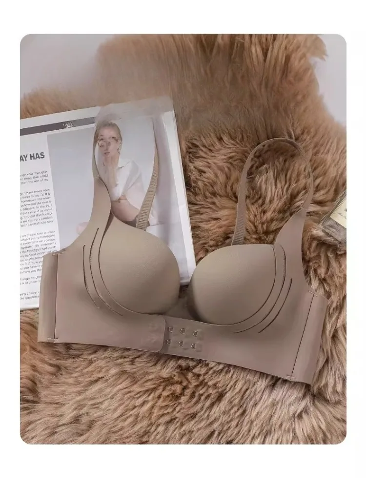 YEMOMO Magic Pre-Chest Pulling Bra Women Push Up Small Breasts Enhancing Seamless Wireless Lift Up Comfort Everyday Underwear 5