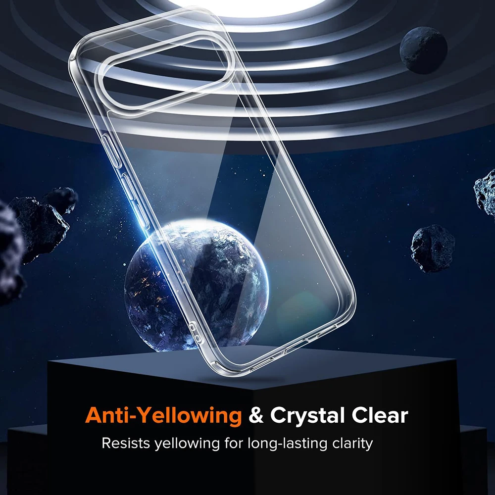 Hybrid Shockproof Clear Silicone Case - Durable Hard PC Shell with Soft Touch Finish