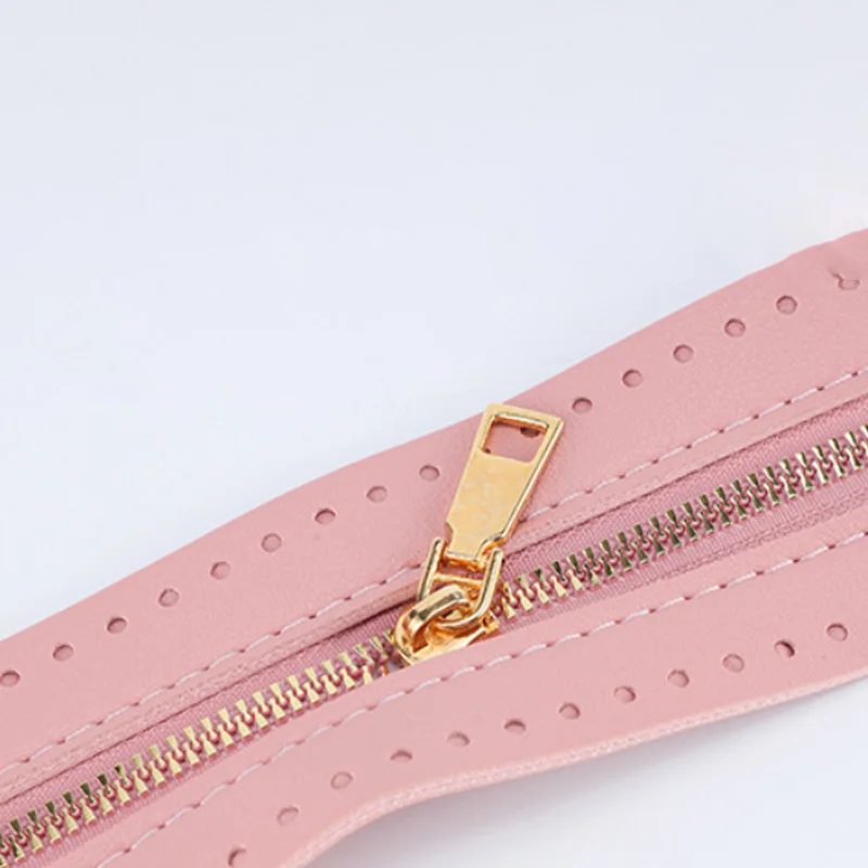 New Metal Zipper Pu Leather Zipper For Sewing Handbag Clothing Craft Custom Diy Zipper For Woven Bag Hardware Bag Accessories