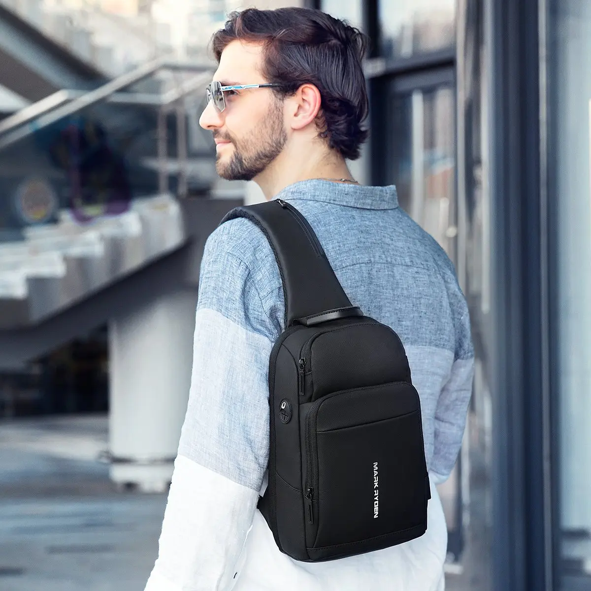 Waterproof Men Sling Bag for 9.7 inch Ipad