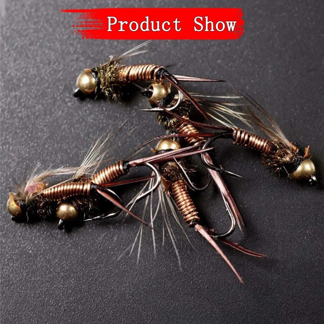 6 Teile/schachtel Angeln Künstliche Insekten Köder Brasshead Prince Nymph & Royal WulffFly Köder Angeln Forelle/Barsch/Barsch/Wels/Karpfen/Walleye – Detail 11