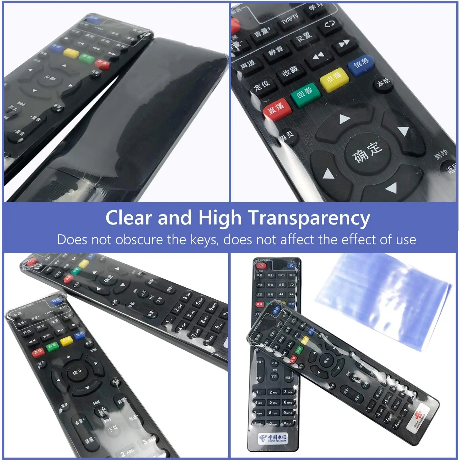 5/20PCS Transparent Shrink Film Bag Anti-dust Protective Case Cover For TV air conditioner remote Control shrink plastic sheets