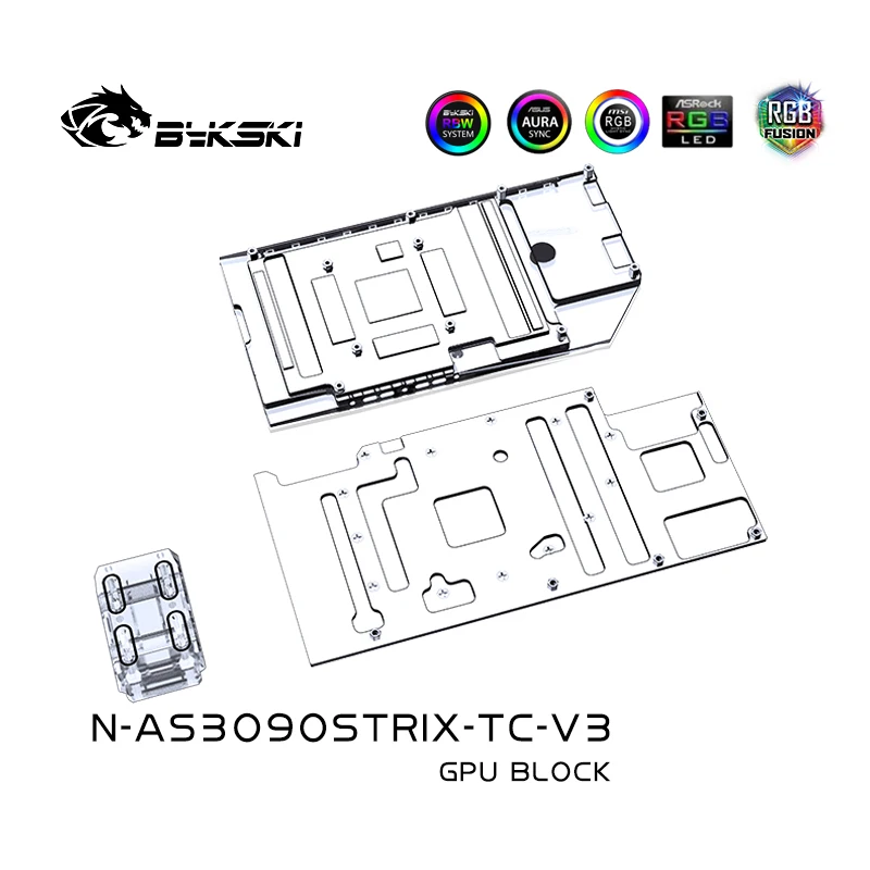 Bykski GPU Custom Water Cooling Block For ASUS ROG STRIX RTX 3090