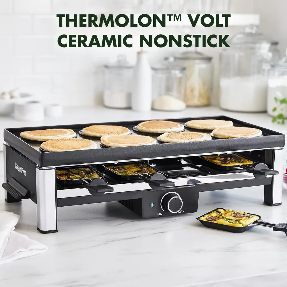 Electrics Healthy Ceramic Nonstick, 3-in-1 Reversible Grill, Griddle & Raclette, PFAS-Free, Serves up to 8 People 2
