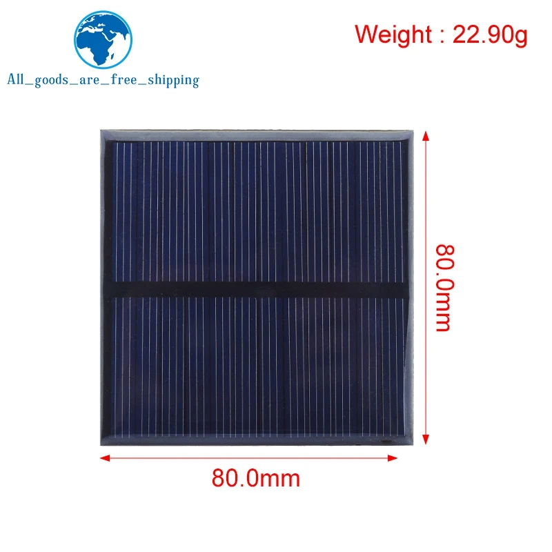 TZT1/3pcs 6V 150mA 0.9W 태양 전지 패널 다결정 80*80MM 미니 Sunpower 태양계 DIY 배터리 휴대 전화 충전기