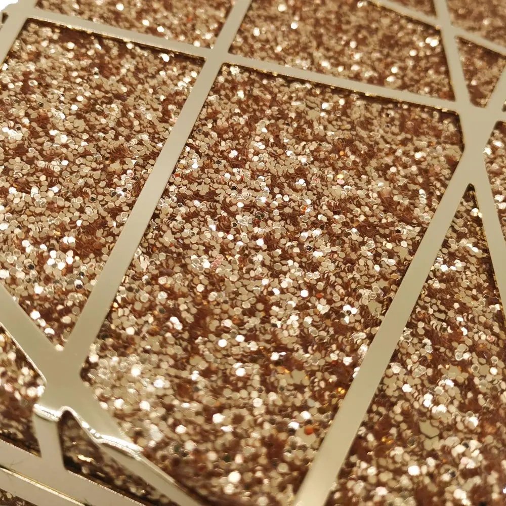 Boutique De FGG Borse da sera e pochette glitterate per donna Borsa da festa formale per cena Borse da donna con pochette in metallo - immagine 3