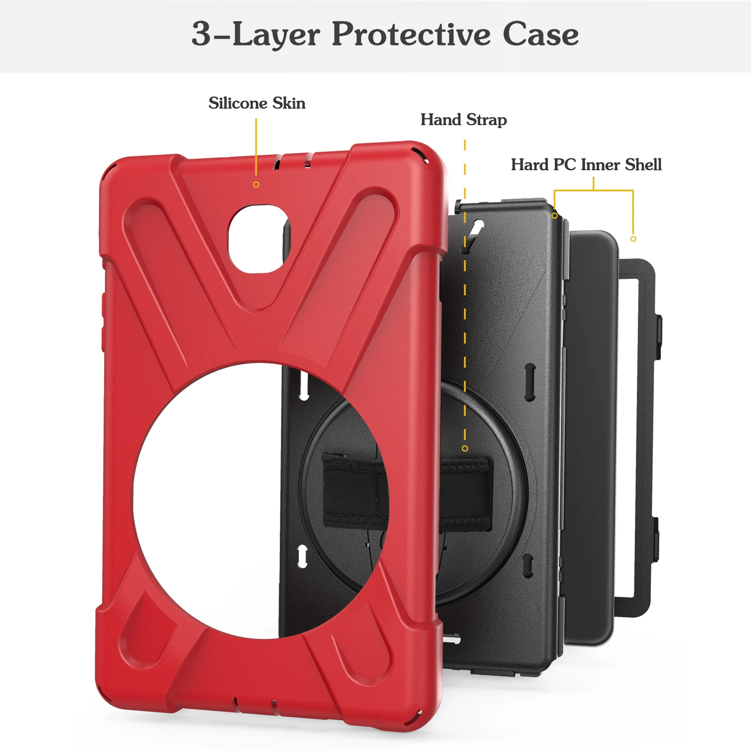 Children's Durable Shockproof Tablet Case with Shoulder Strap for Secure Handling - Heavy Duty Silicone Protection