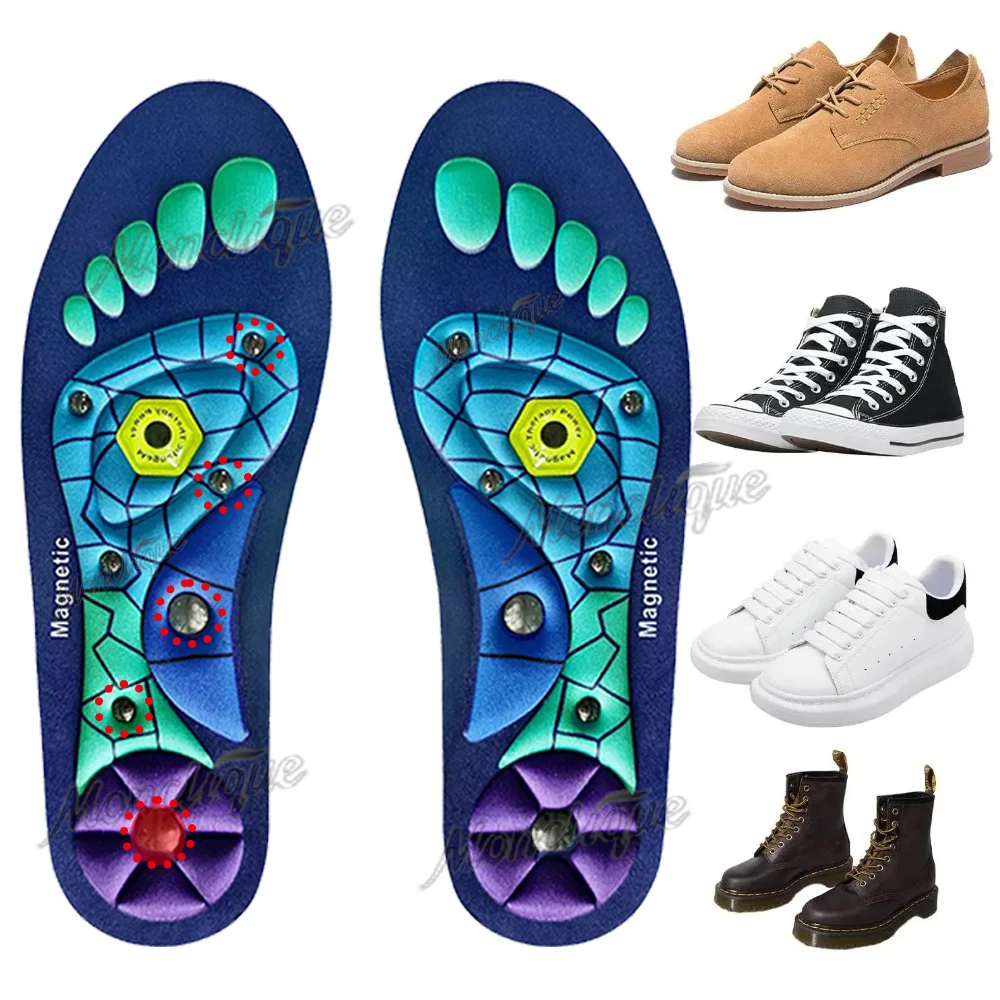 Magnetic Comfortable Acupoint Massage Insoles Arch Support Orthopedic Insole EVA Foot Massage Sports Insoles for Camping Travel