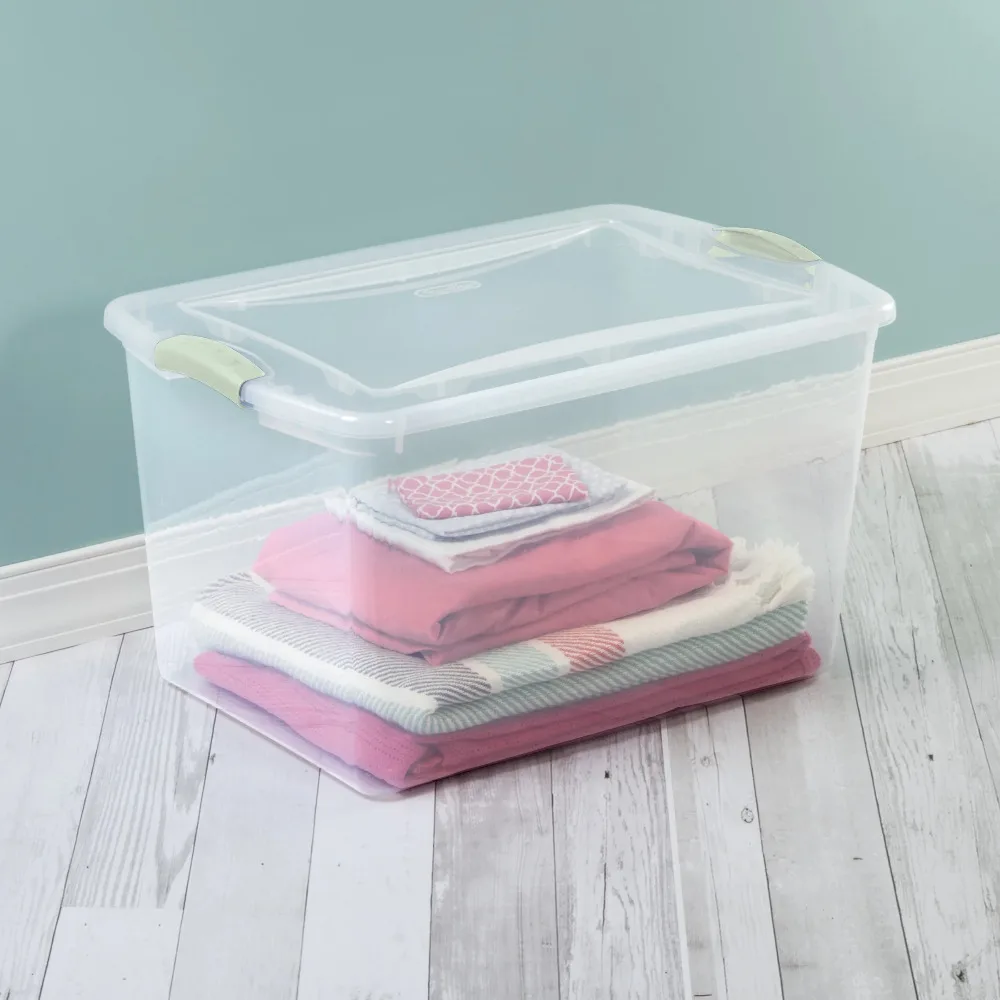 Sterilite 66 Qt. Latch Box Plastic Adult, Soft Sea