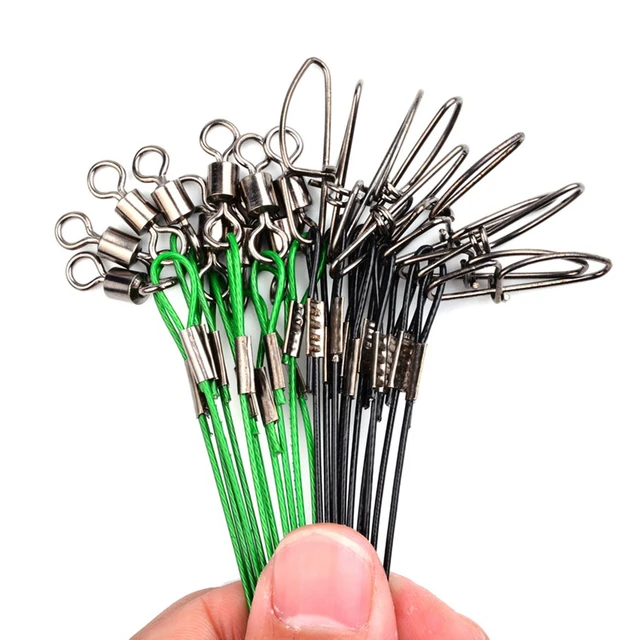 20Pcs Fishing Line Steel Wire Leader With Swivel Olta Lead Core Leash Fishing  Leader Wire Fishing Accessory Tackle Pesca - AliExpress