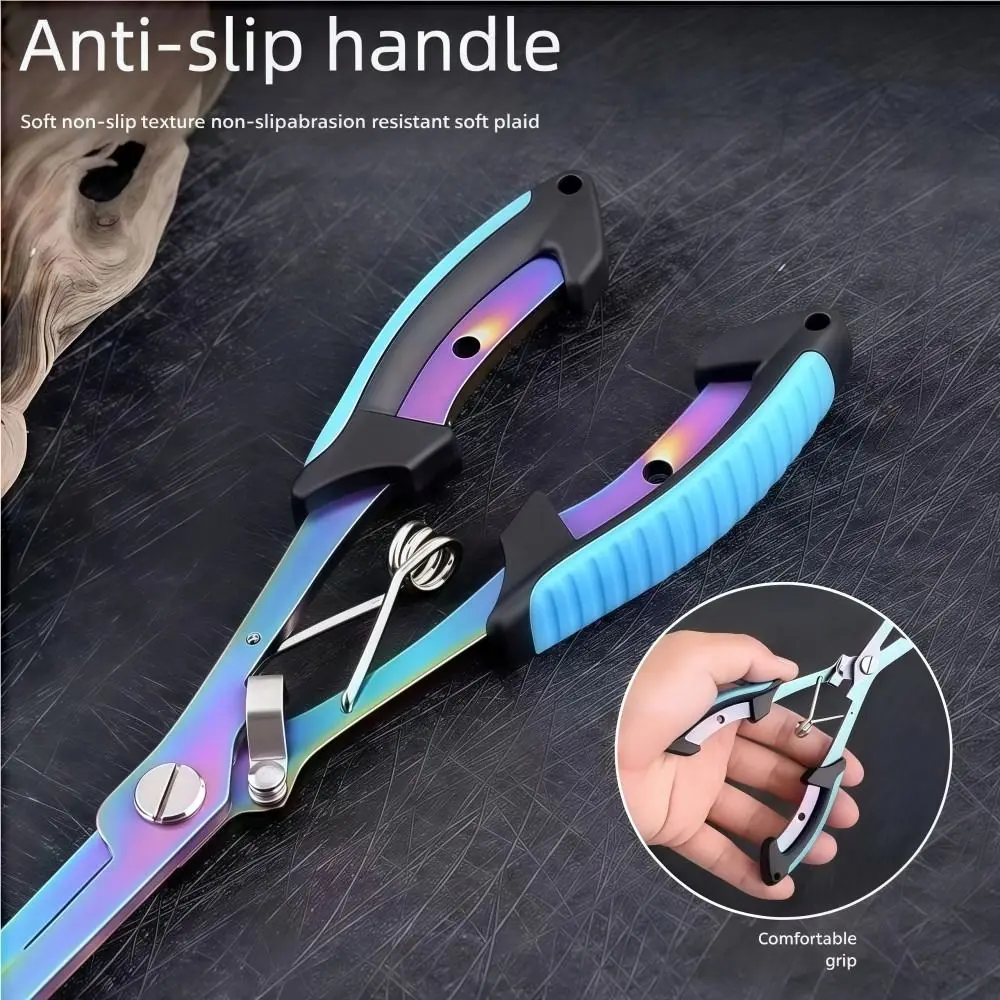 Multifunctional Fishing Needle Nose Pliers Stainless Steel Lock Design Fishing Pliers Pocket Design Lightweight Lure Pliers