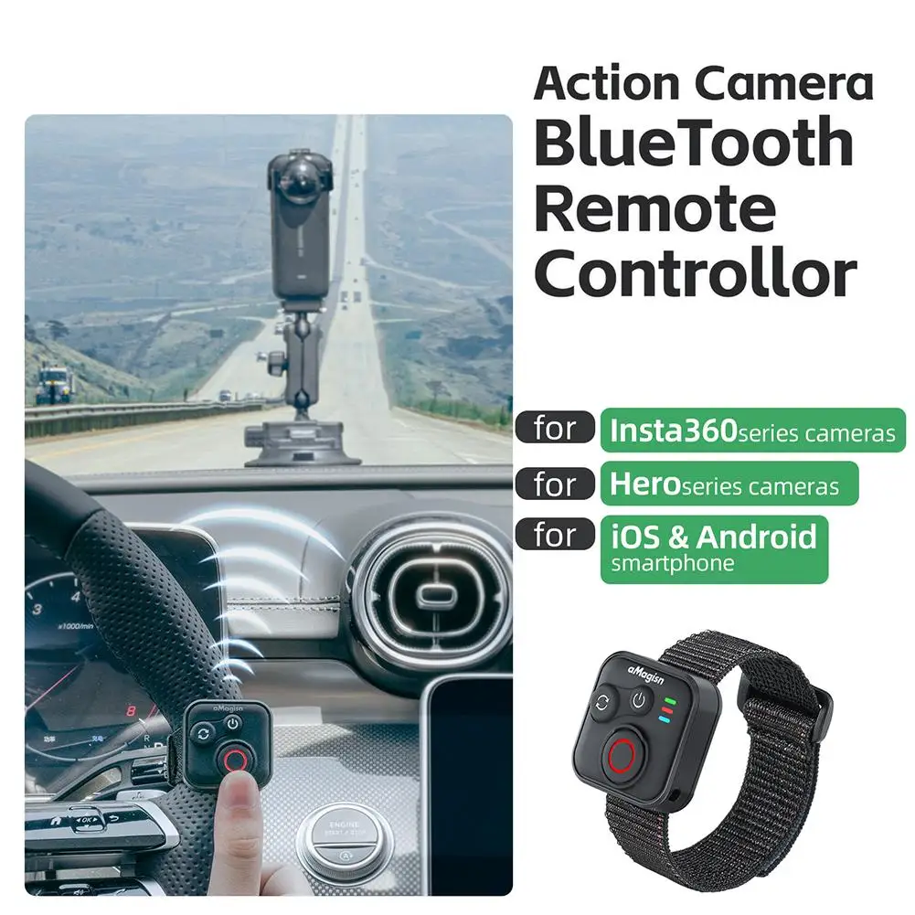 Bluetooth Smart Remote Control for Insta360 GoPro HERO Series Smart Phones Wireless 50m Remote Control Range