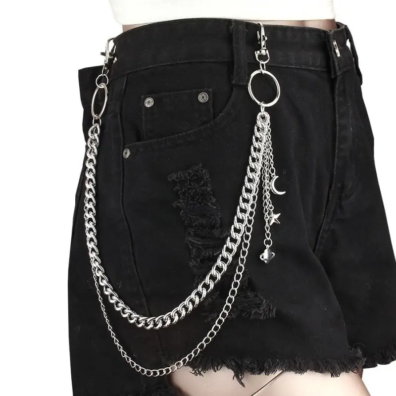 Metallic Punk-Pop Statement Chain Accessory - Bold Hip Hop Style