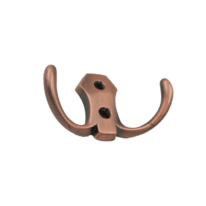 New Zinc Alloy Double Hook Hat-and-Coat Hook Hanger behind the Door Key Bathroom Towel