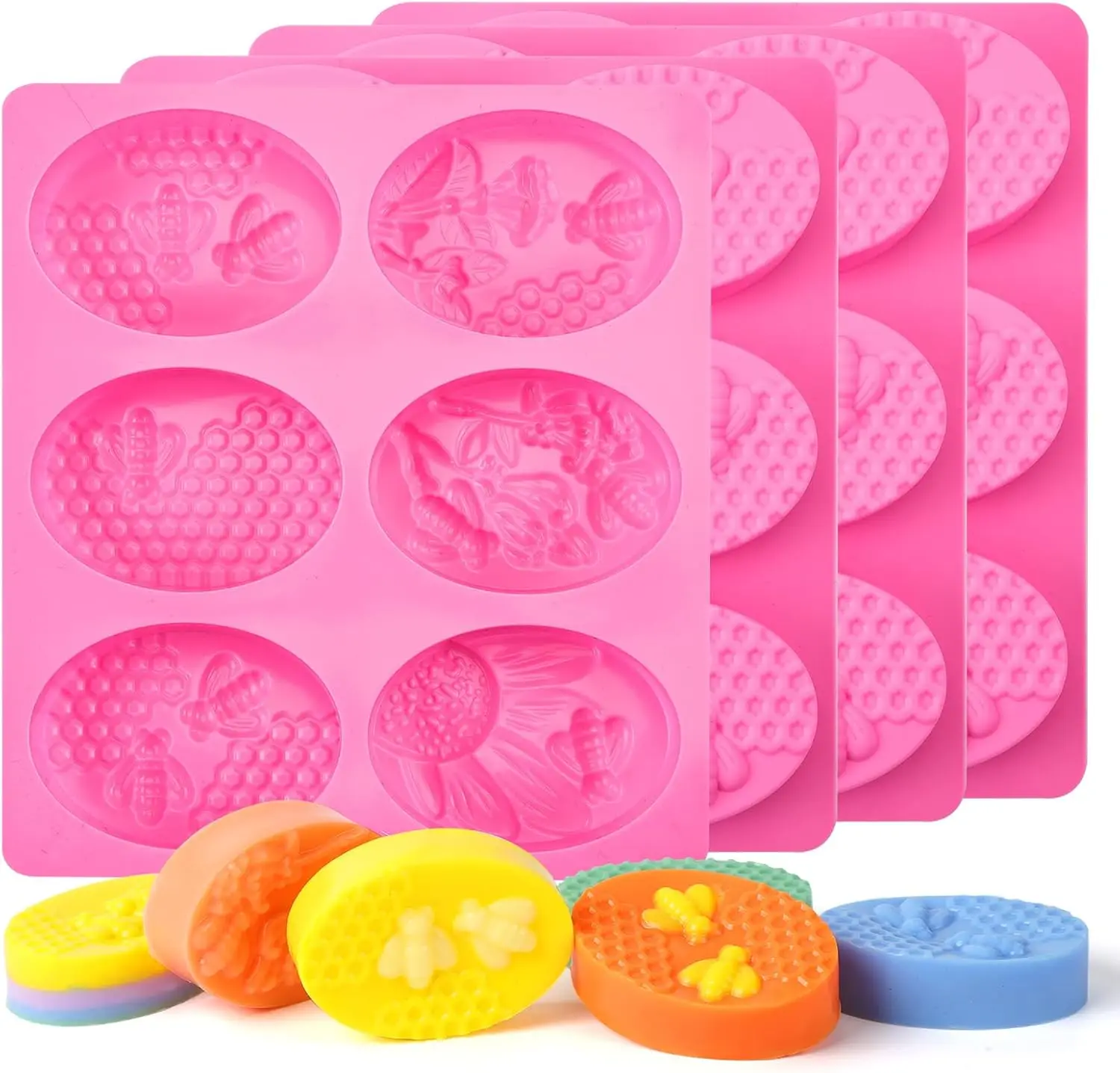 Silicone Soap Molds 6 Cavities Rectangle for Homemade Craft Mold Cake Mold Chocolate Mold ＆ Ice Mold