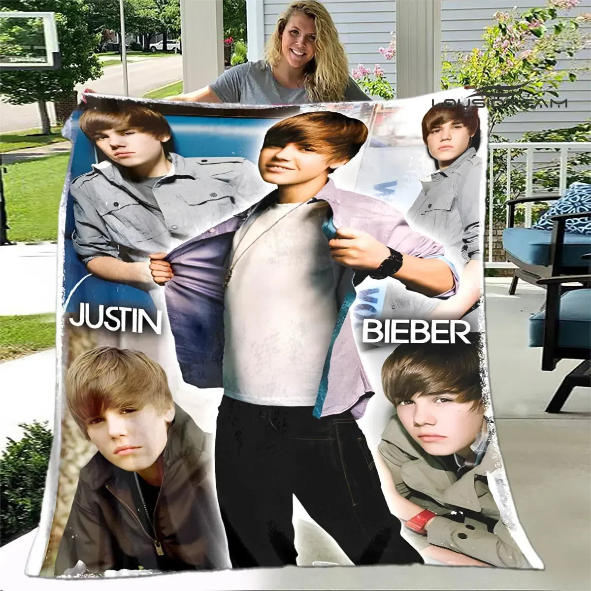 3D Justin Bieber printing blanket children's warm blanket Picnic blanket soft and comfortable blanket Home travel blanket 3