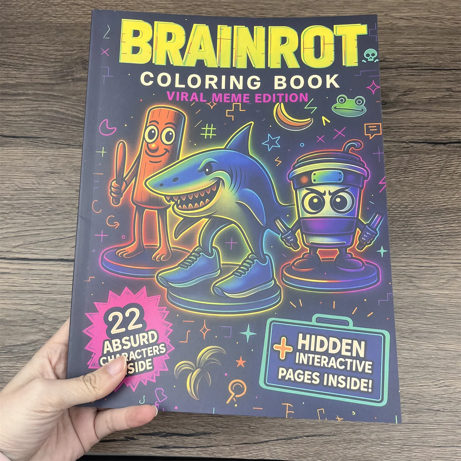 Brainrot Malbuch Italienisches Tier Meme Graffiti Mandala Seiten Lustige Herausforderungen für Kinder Teenager Entspannung Geburtstag Familie Gif – Detail 3
