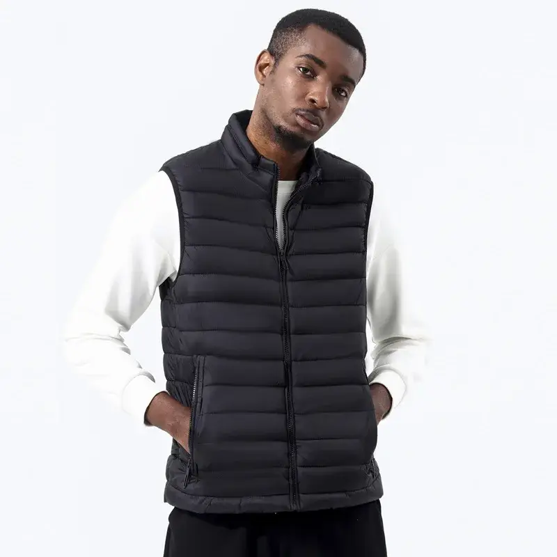 Autumn Winter Men's Vest Stand Collar Plus Size Casual Sleeveless Warm Waistcoat Jacket Wholesale Cotton Padded Outerwear - Image 2