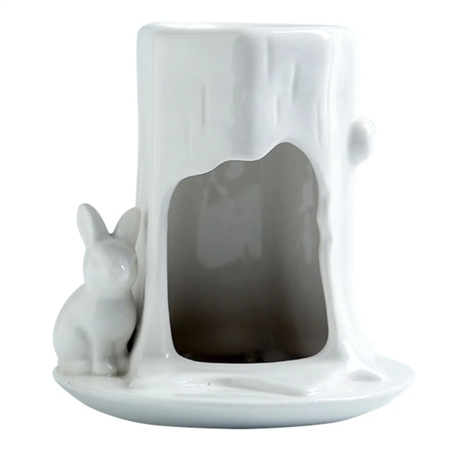 Essential Oil Burner Solid Color with Lovely Rabbit for Desktop Patio Porch