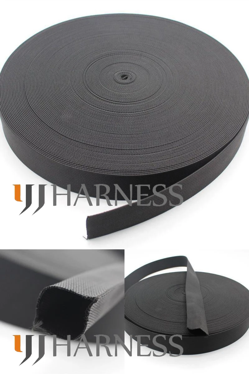 7.5m Black Denim Hydraulic Hose Sleeve - Protective Sheathing For Welding Torch, Hydraulic Hoses & Wiring
