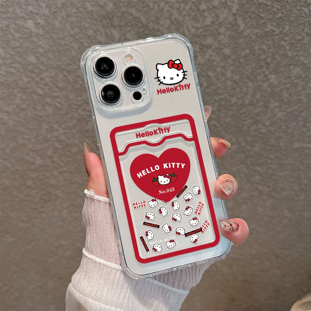 thumbnail image 1 of Funda de Hello Kitty con dibujos animados para iPhone, carcasa transparente para modelos anticaída 15, 14, 13, 12, 11 Mini Pro Max, X, XR, XSMax, 7, 8 Plus, novedad, 1 of 5