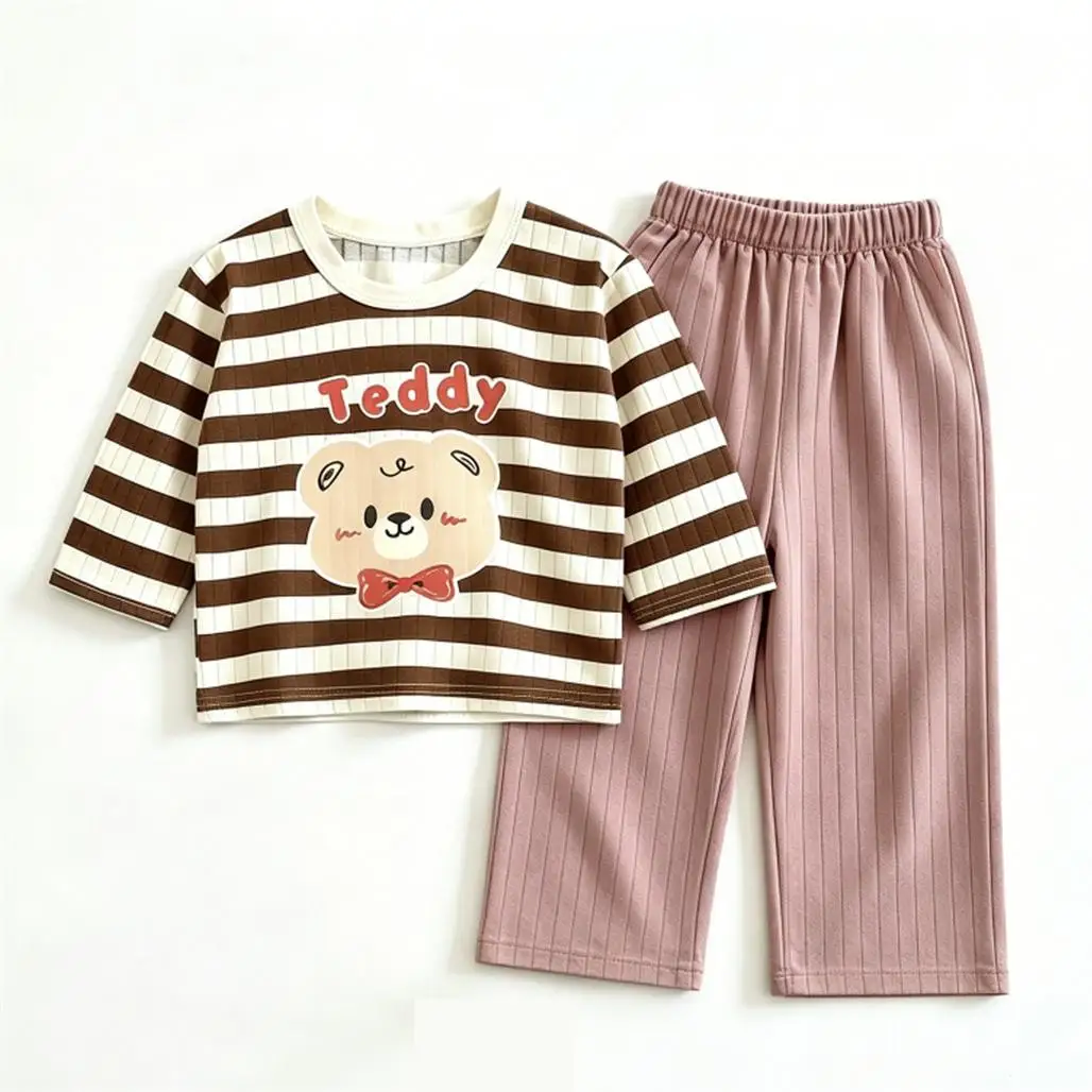 Set Pigiama Casual 2 Pezzi per Neonati, Graziosi Pullover + Pantaloni, Nuovi Completi Stampati per Bambini - immagine 4