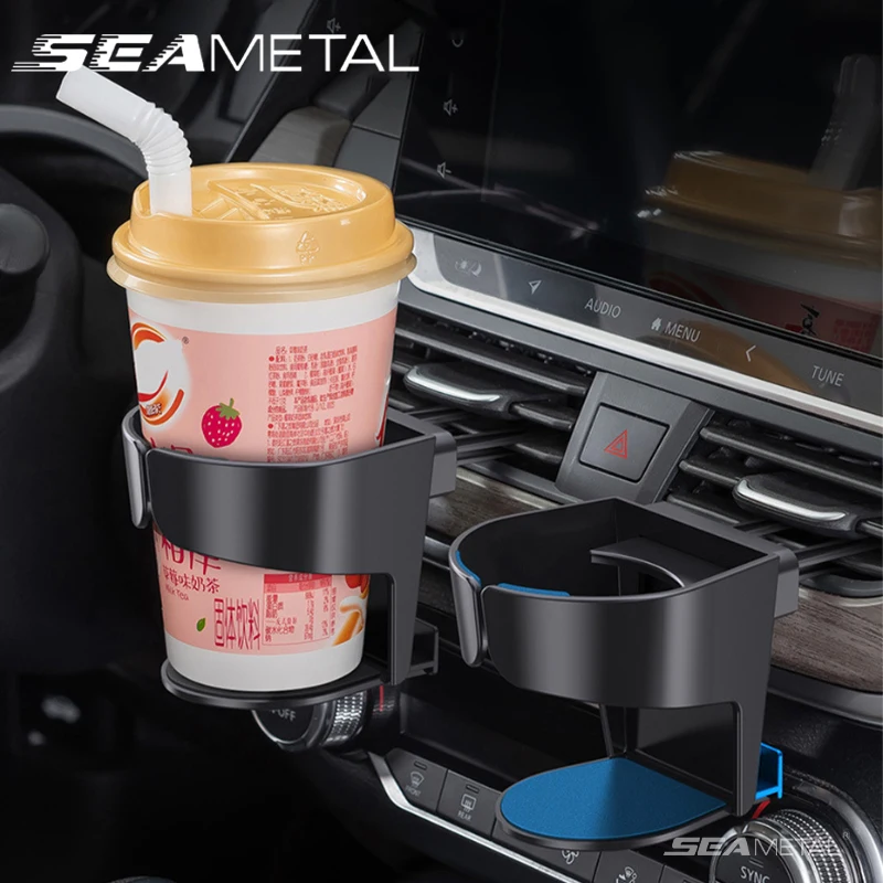 Black ABS Car Air Vent Cup Holder Stable Anti Shake Design