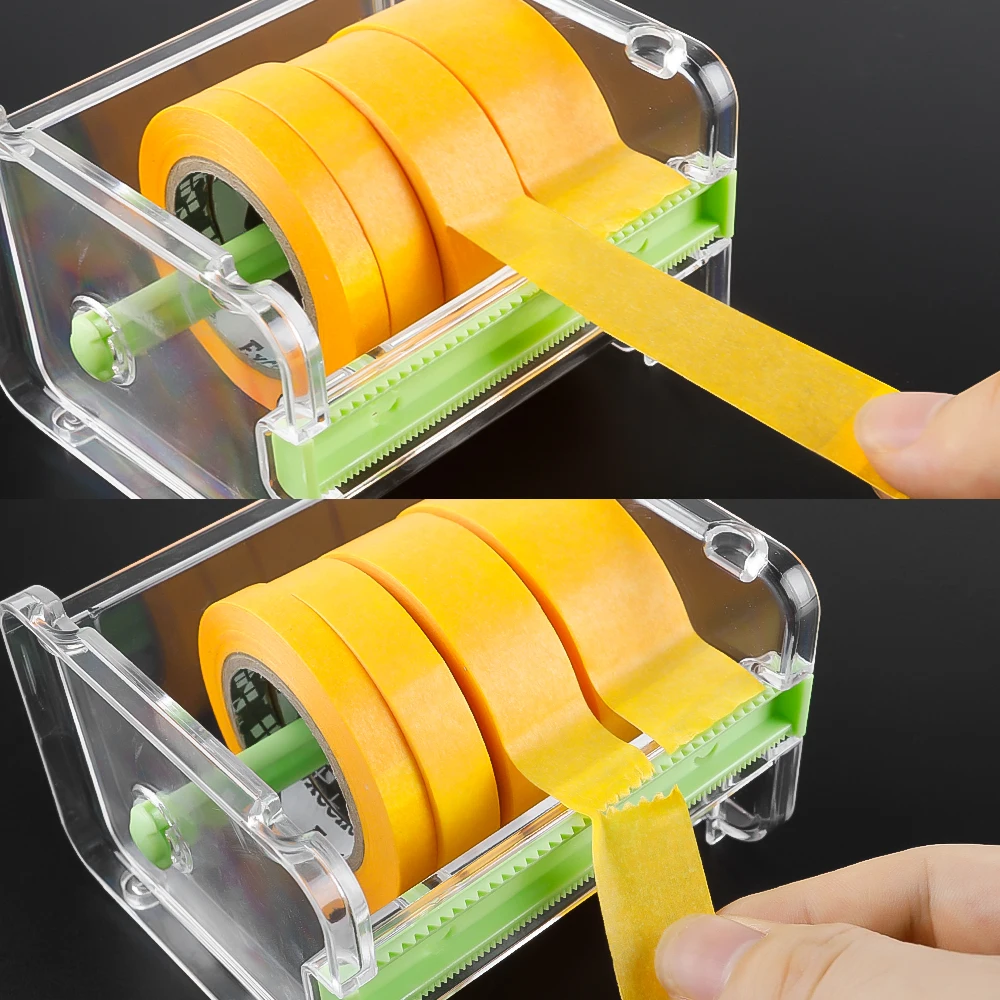 

Model Tool Masking Cover Tape Width 8/12/18/24mm 4 Rolls with Tape Dispenser Cutter Holder Combo for Model Hobby Tool Set DIY
