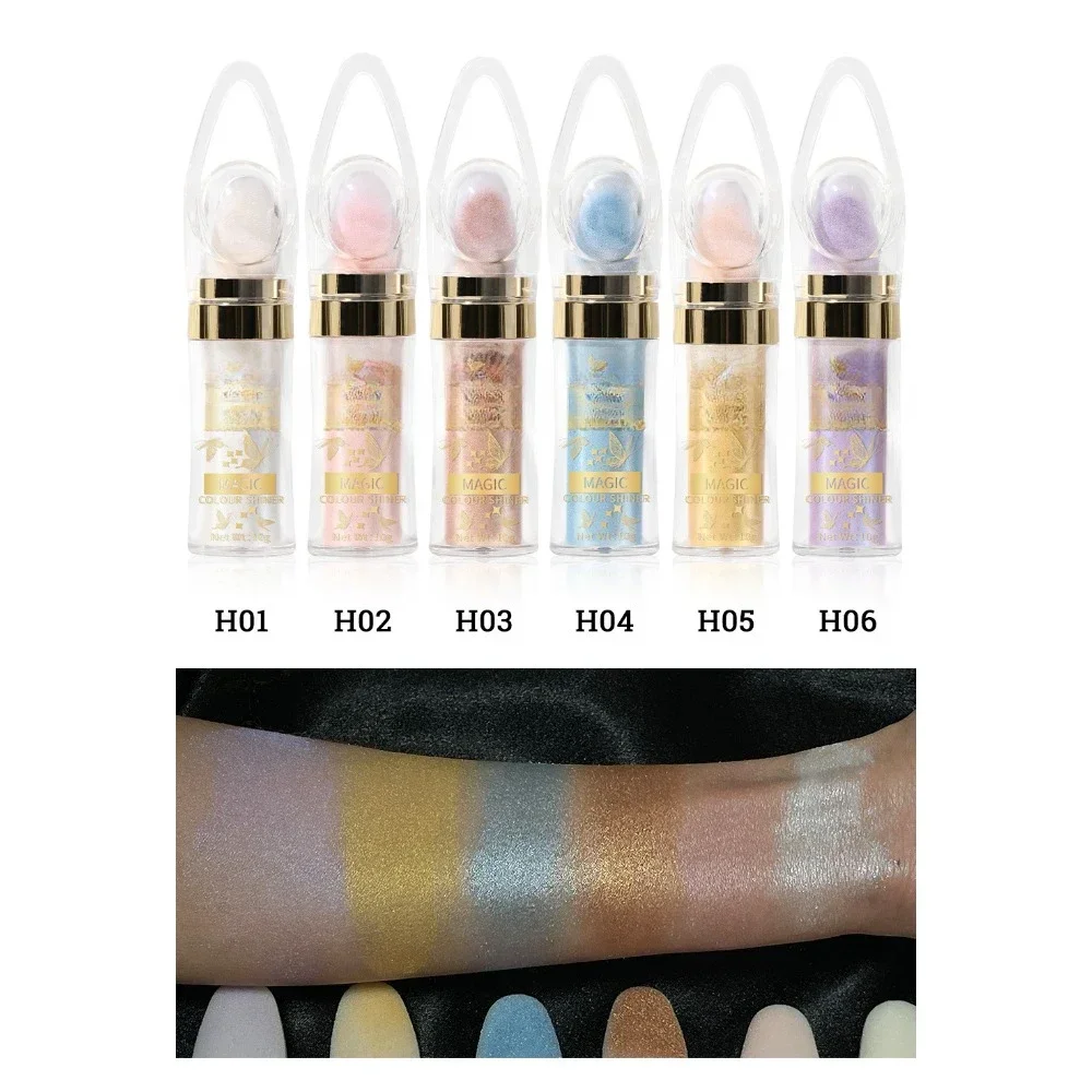 1PC Shimmer Fairy Powder White Purple Blue Loose Highlighter Face Body Glitter Wand Makeup Bronzer Illuminator Cosmetic 4