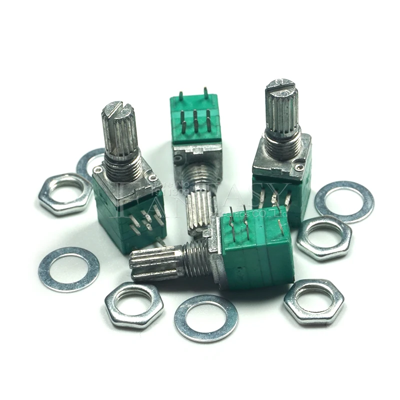 RV097NS 50K 10K 100K 20K 500K 1M potentiometer B50K B10K B100K B20K B500K B1M 8pin shaft 15mm power amplifier 5pcs adjustable resistor