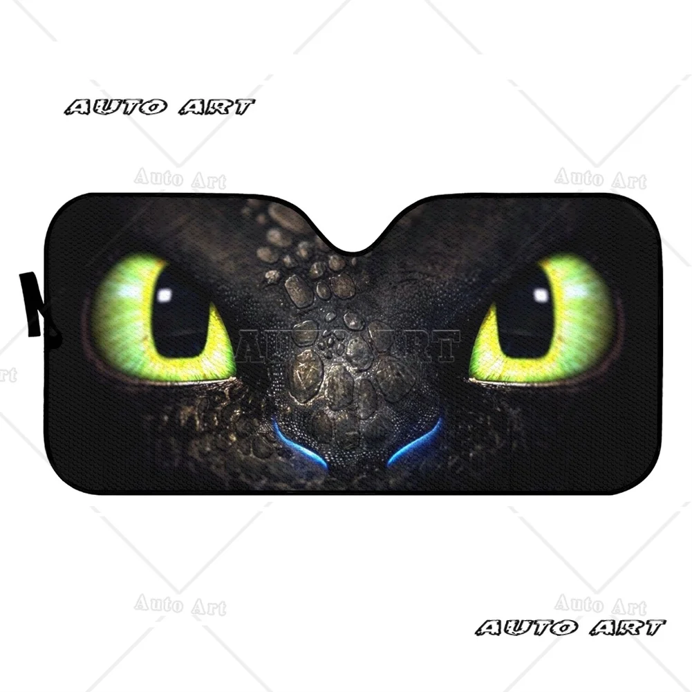 Train Your Dragon Eyes 3D Pattern Auto UV and Heat Front Windshield Sunshade Durable Car Windshield Sun Shade Car Accessories car sunshade windshield sunshade windshield sun shade