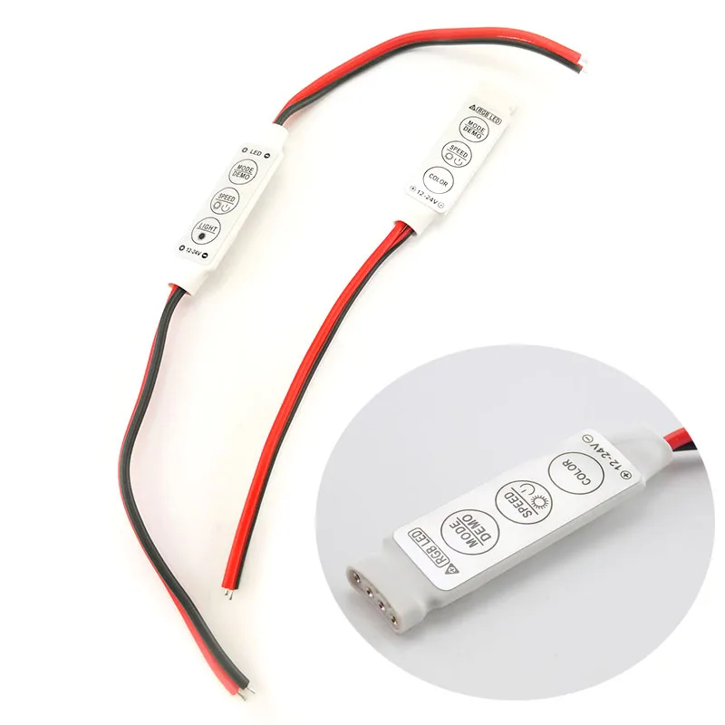 LED Strip RGB Controller Dimmer Switch DC 12V LED Single Color Mini 3Key Controller for SMD 5050 3528 5730 LED Strip Light