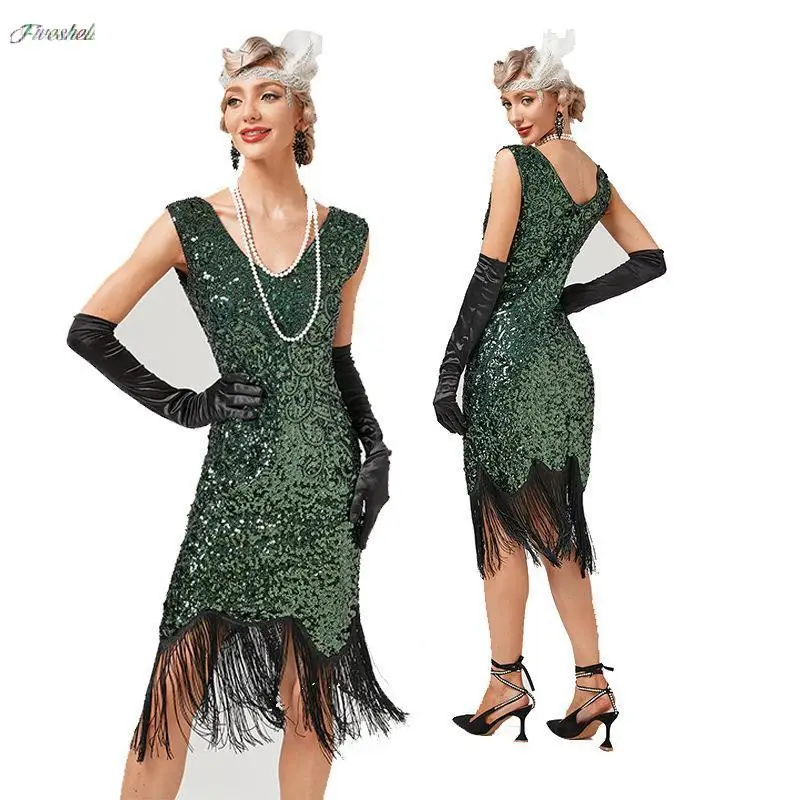 

Women's Fringed Skirt Women's 1920s 30S Sequin Fringed Beaded Flapper Gatsby Cocktail Dress Wedding Formal Party Dresses