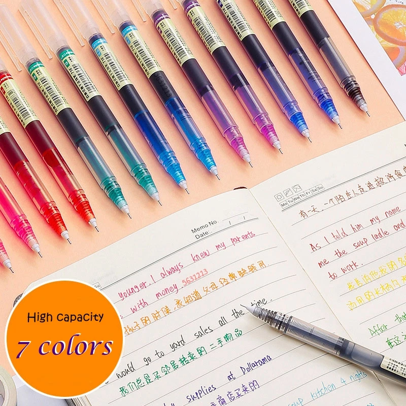 Haile 7 Farben T16 Gerade Flüssigkeit Roller Gel Stift Große Kapazität Schnell Trocknend 0,5mm Nadelspitze, für Graffiti Schreiben schreibwaren