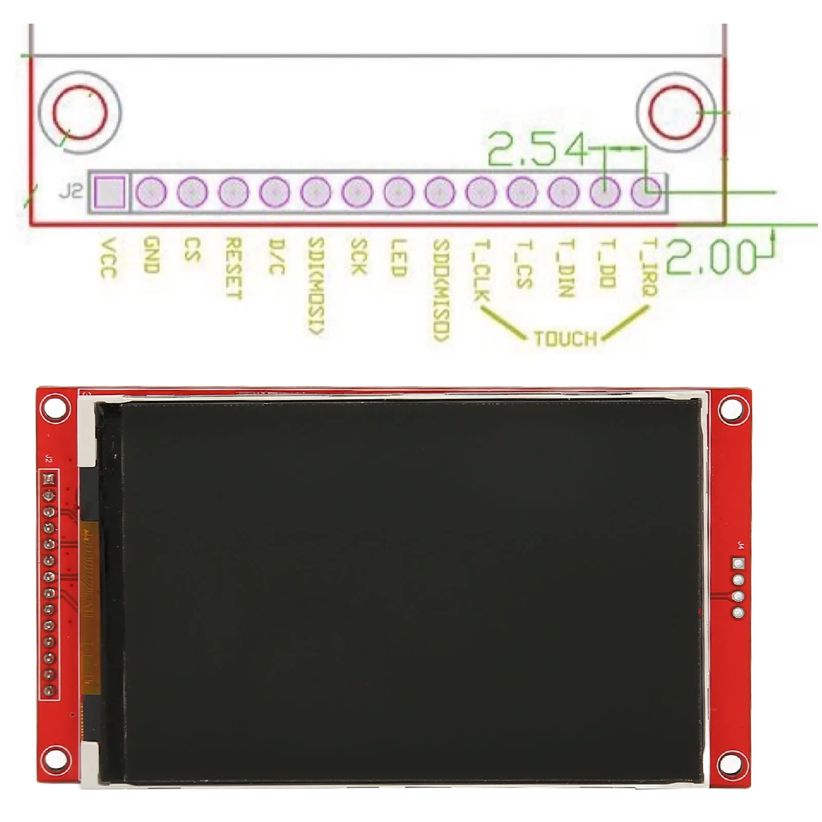 4 Inch SPI TFT LCD Display Module 480x320 ILI9488 Drive 14pin SPI
