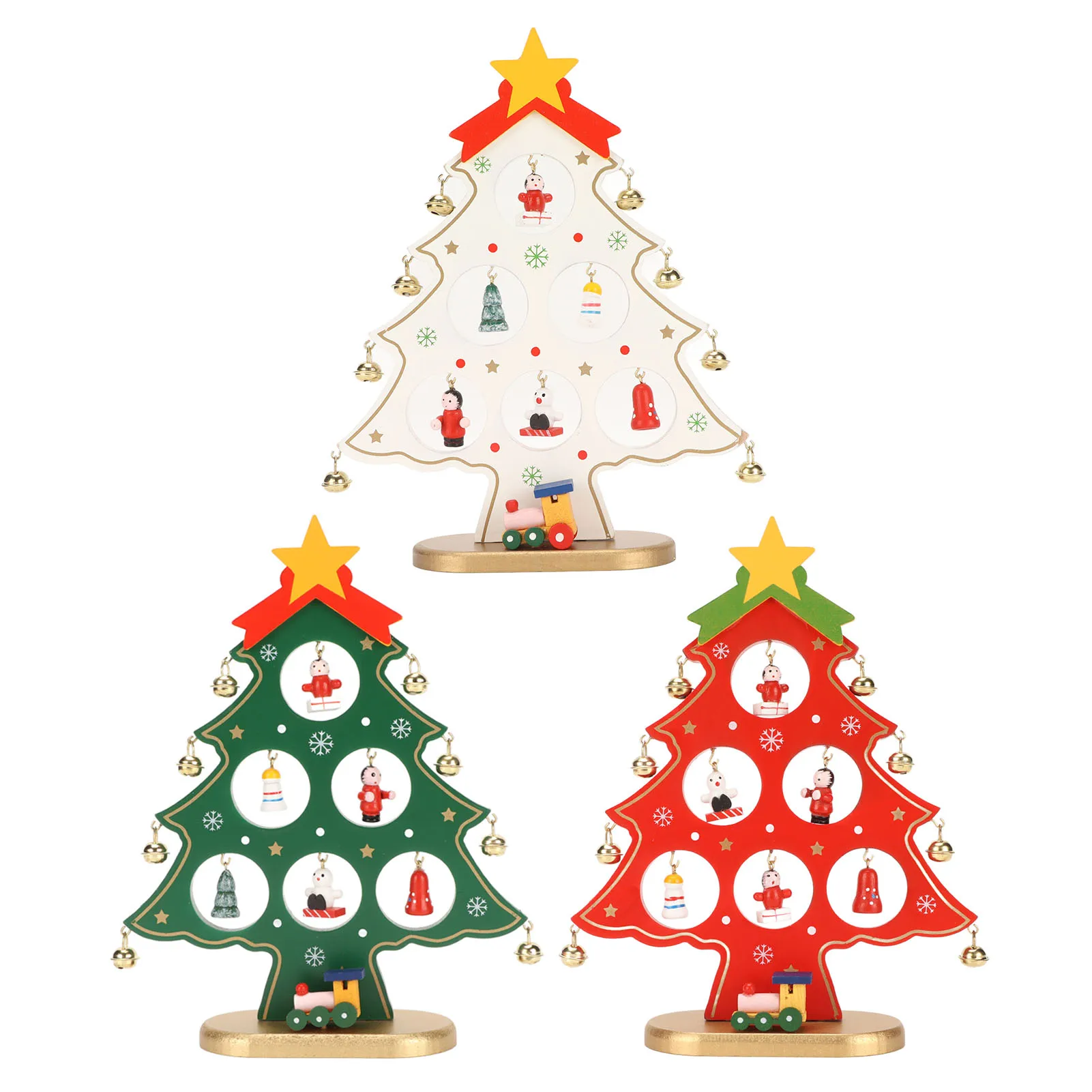 

Деревянная Рождественская елка с 8 колокольчиками и 7 подвесками