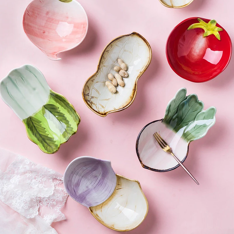 Cute Vegetable Shape Snacks Dish Sauce Dish Dessert Plate Vegetables